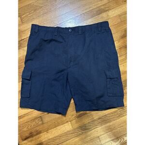 Roundtree & Yorke Casuals Men's sz 46 Linen Blend Shorts 11" inseam - Dark Blue